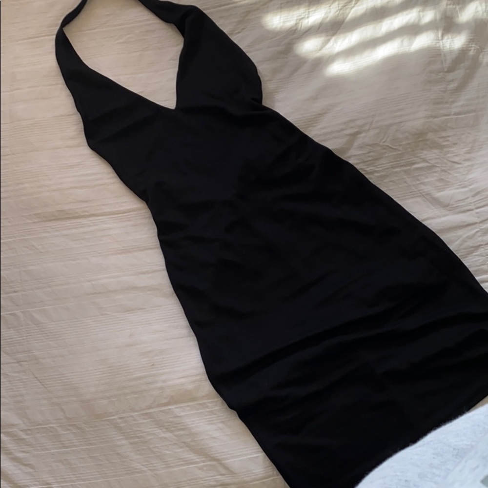 Black Halter cocktail dress
